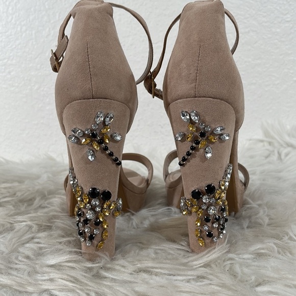 Shoe Dazzle Alisha Crystal Embellished Block Heel Platform Size 9.5 - Picture 2 of 12